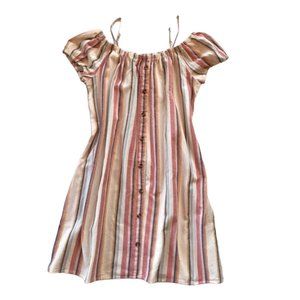 Speed Control Women's Dress Off Shoulder Spring/Summer Striped Linen Like Size M